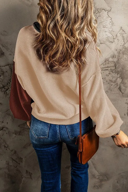 Ojai Color Block Balloon Sleeve Sweater