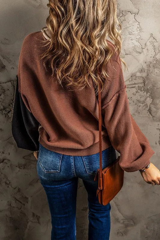 Ojai Color Block Balloon Sleeve Sweater