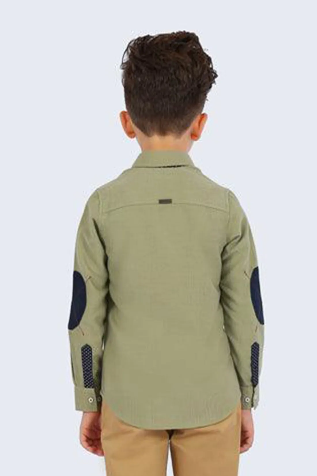 One Friday Green Shoulder Patch Shirt