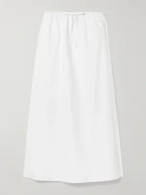 Organic cotton-poplin midi skirt