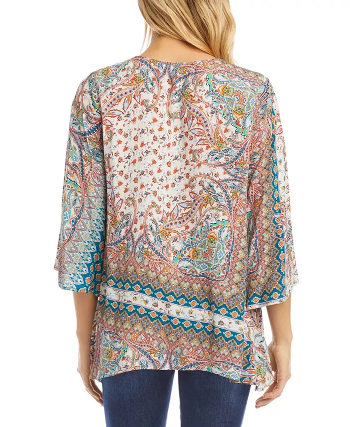 Paisley Handkerchief-Hem Top