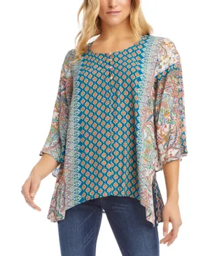 Paisley Handkerchief-Hem Top