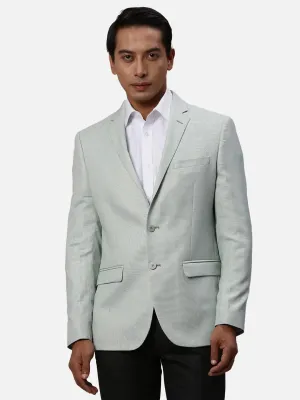 Park Avenue Slim Fit Self Design Light Green Blazer