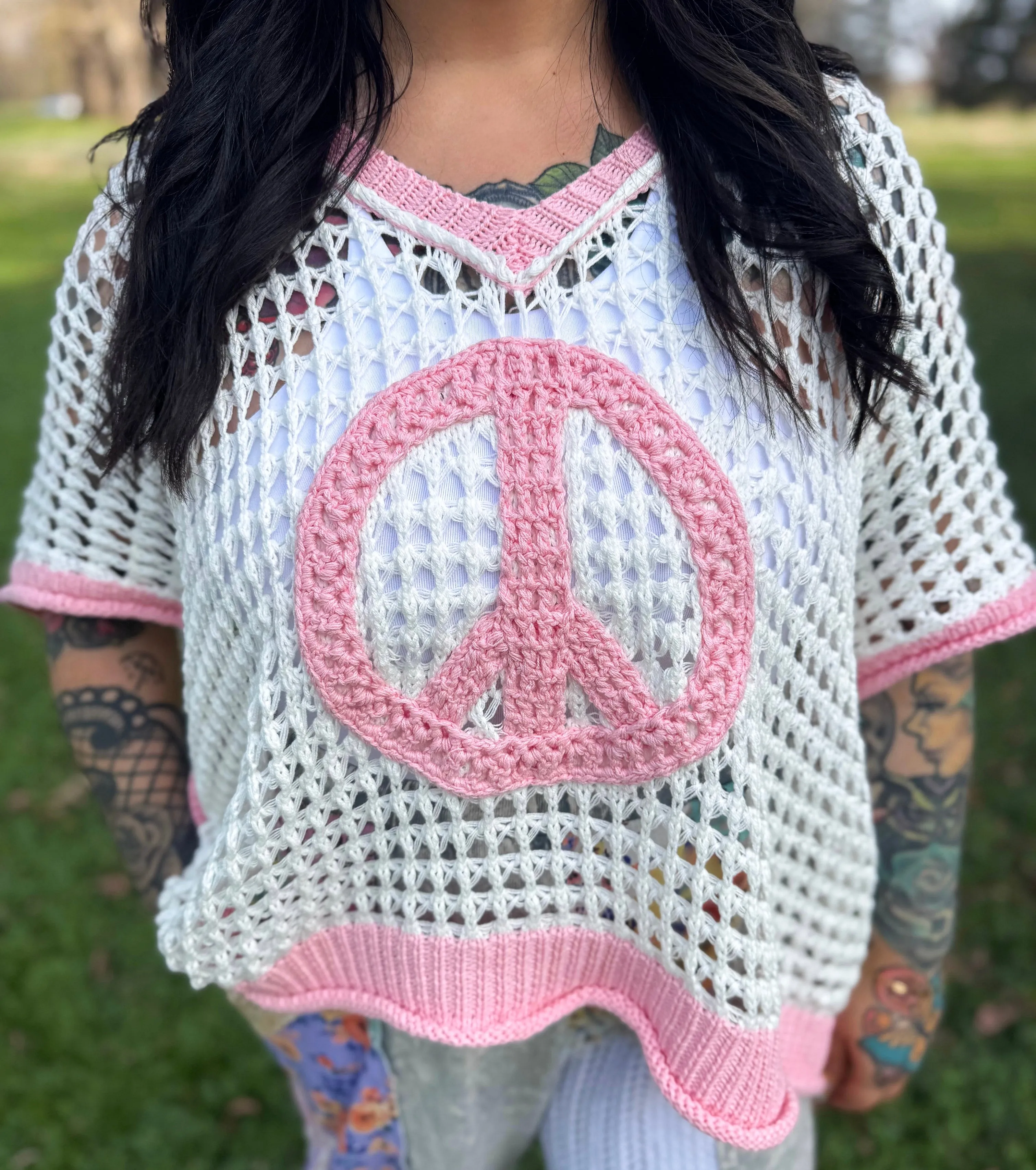 Peace Short Sleeve Sweater
