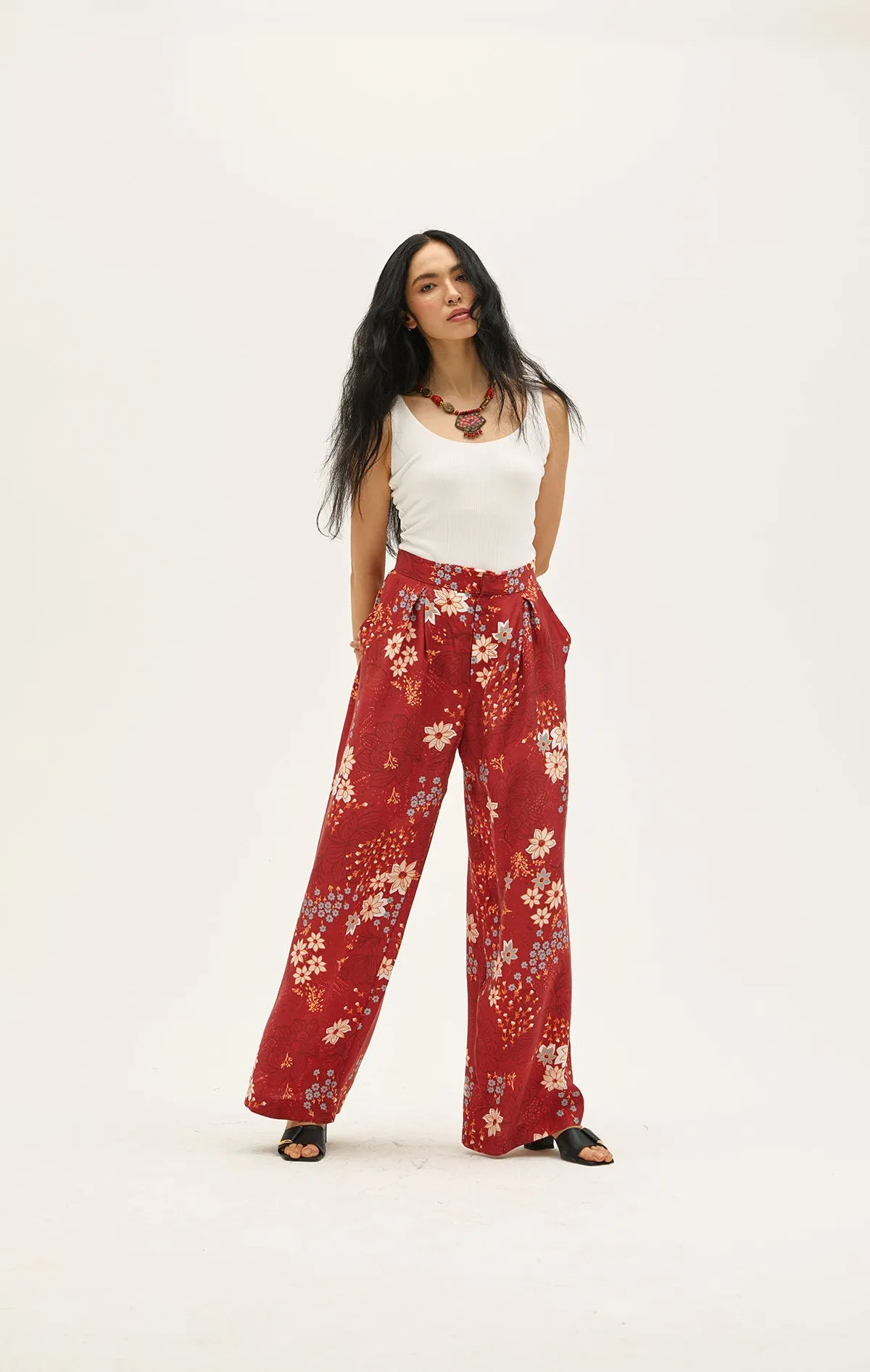 Red Viviana Trousers