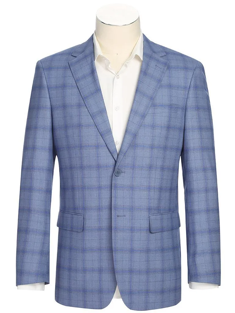 Renoir Men's Heather Blue Plaid Sycamore Blazer