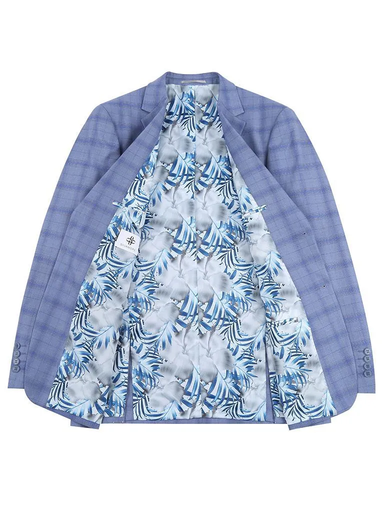 Renoir Men's Heather Blue Plaid Sycamore Blazer