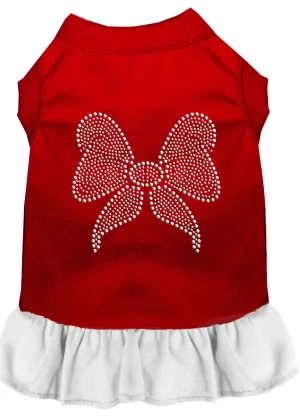 Rhinestone Bow Dress Red With White Sm