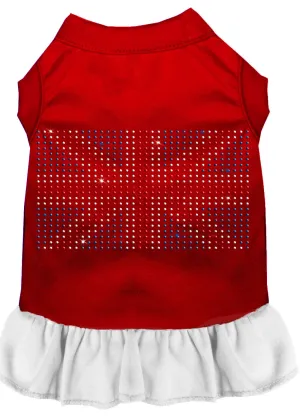 Rhinestone British Flag Dress Red With White Xxxl
