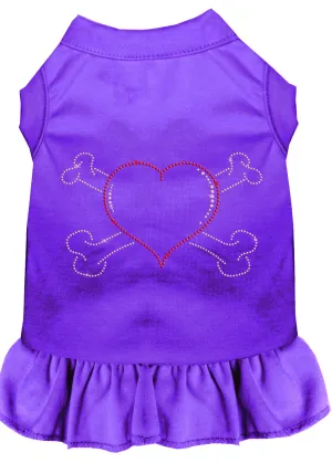 Rhinestone Heart And Crossbones Dress Purple Xxl