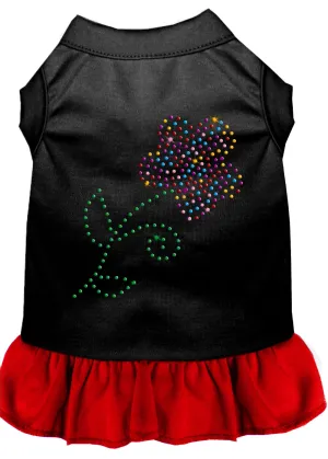 Rhinestone Multi Flower Dress Black With Red Xxl