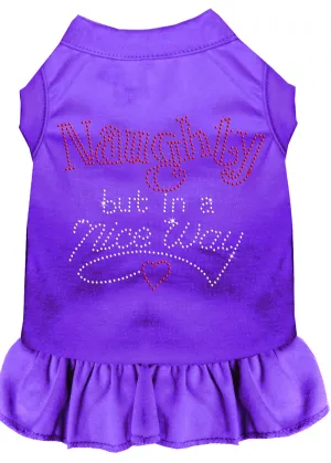 Rhinestone Naughty But In A Nice Way Dress Purple Xxl
