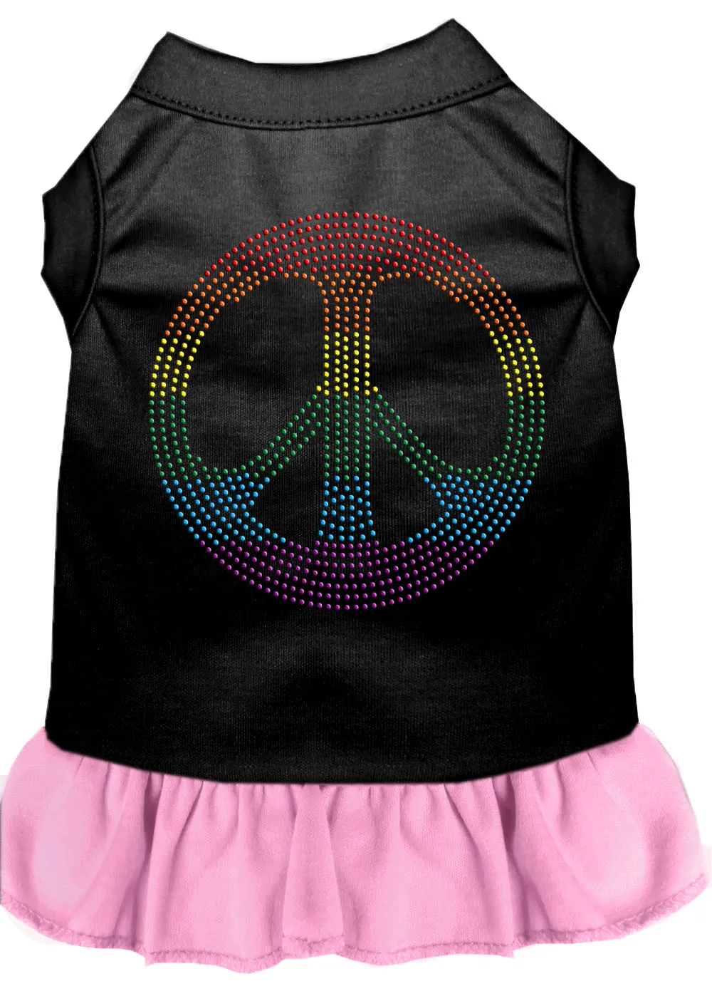Rhinestone Rainbow Peace Dress Black With Light Pink Sm