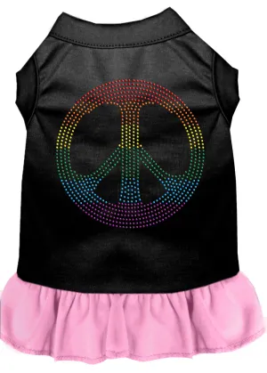 Rhinestone Rainbow Peace Dress Black With Light Pink Sm