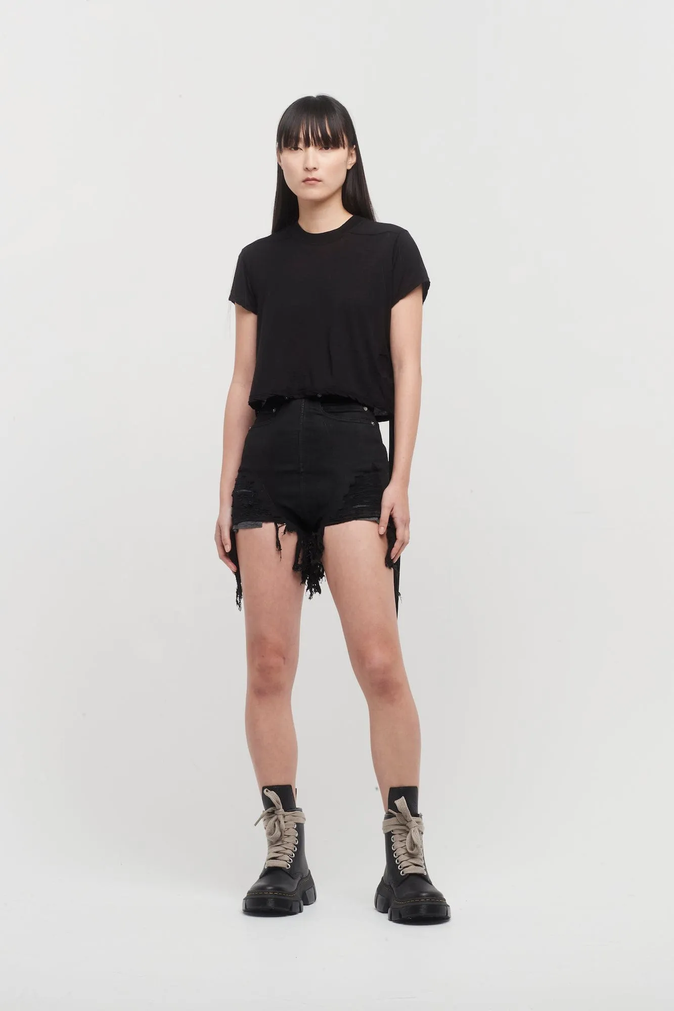 Rick Owens DRKSHDW Cropped Small Level T in Black