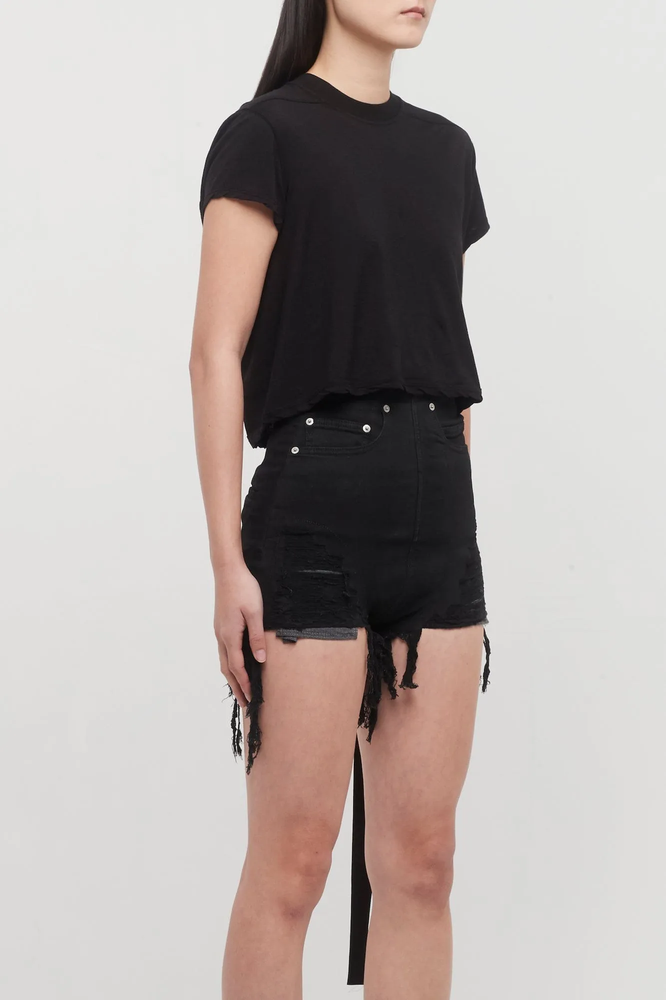 Rick Owens DRKSHDW Cropped Small Level T in Black