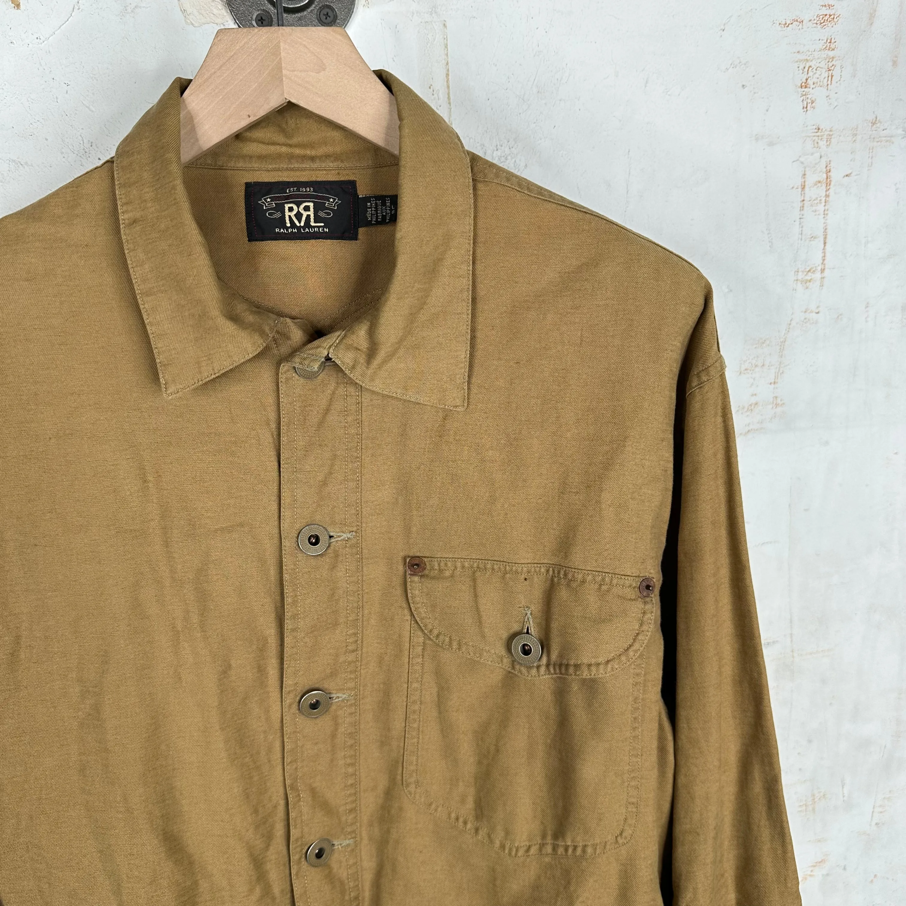 RRL Brown Cotton Button Up