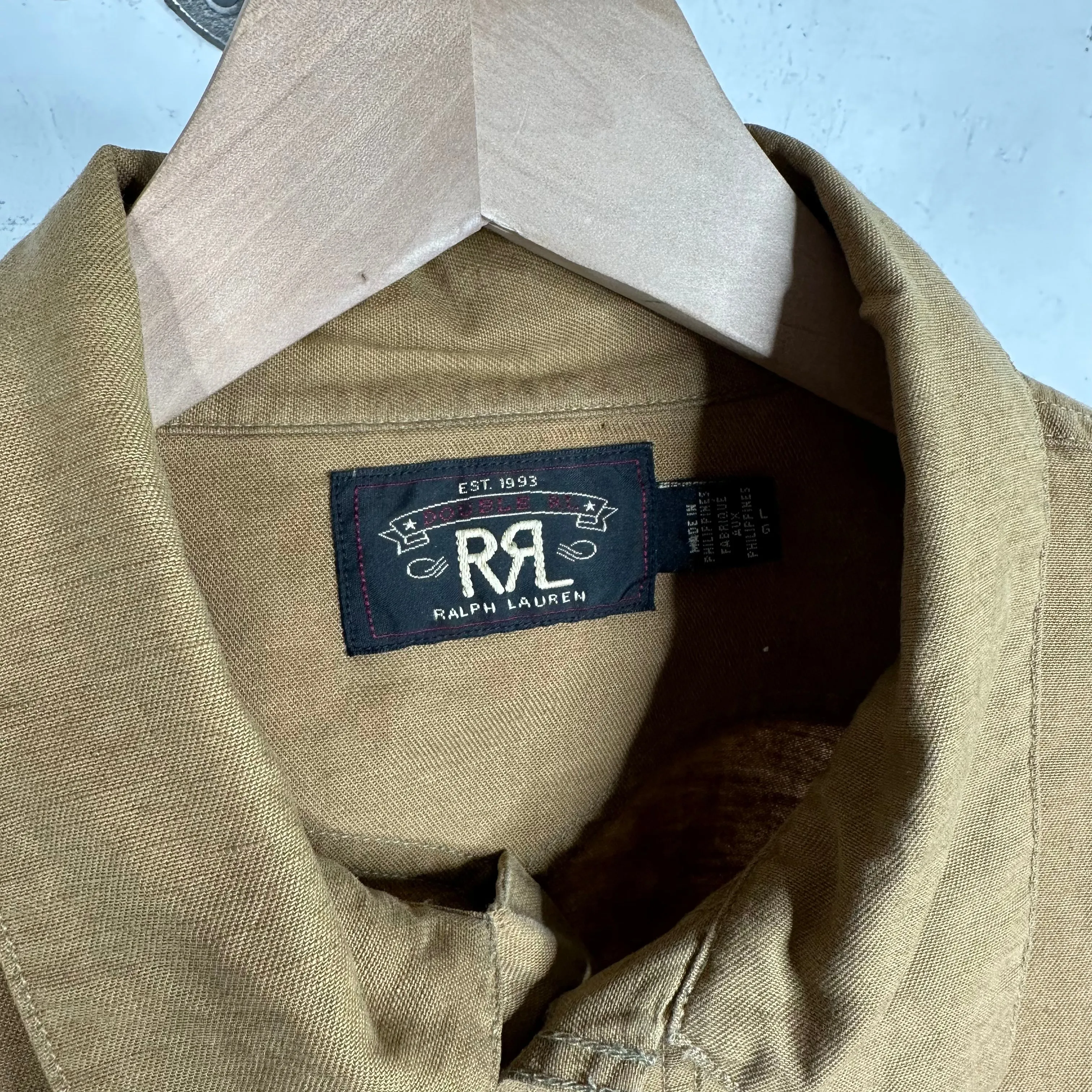 RRL Brown Cotton Button Up