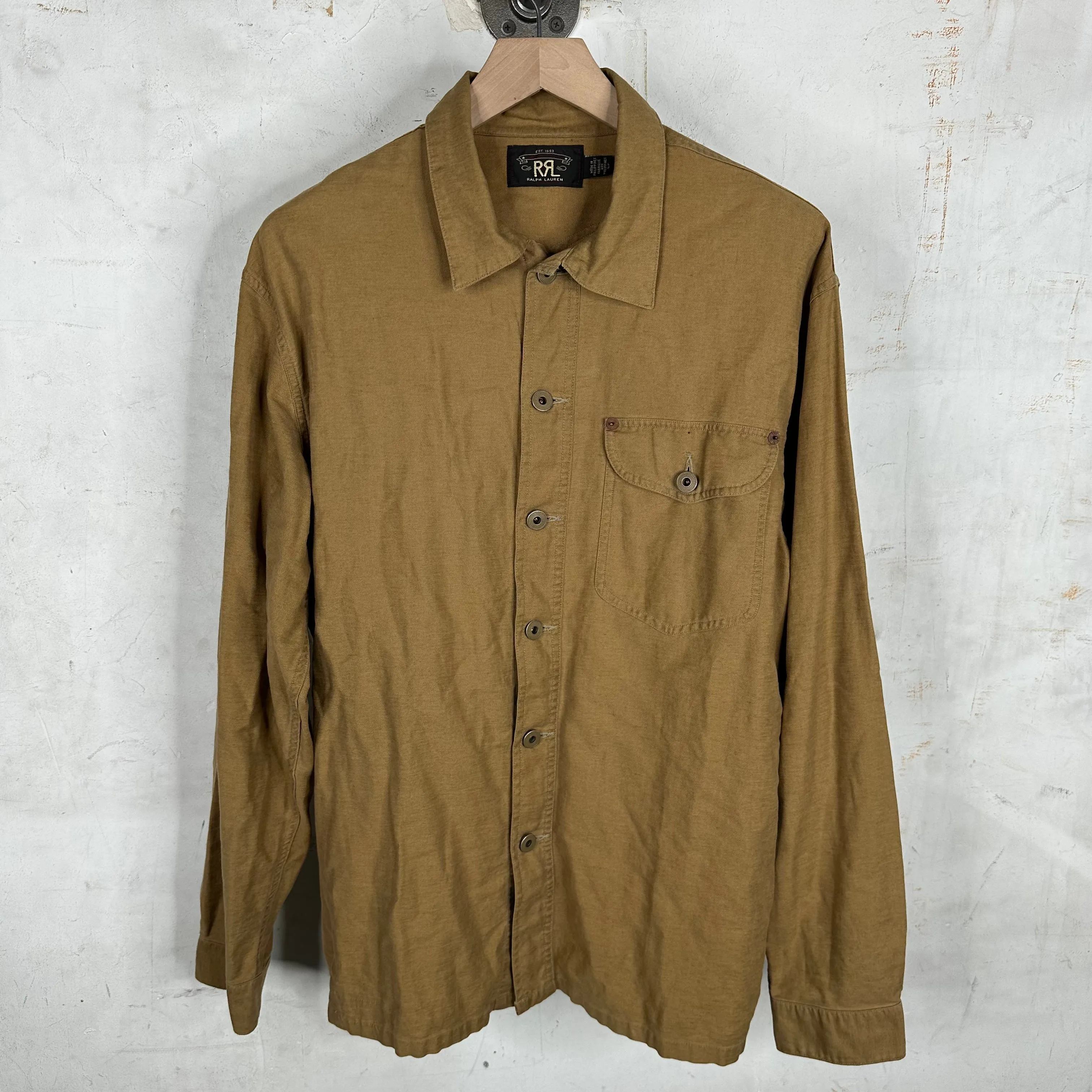 RRL Brown Cotton Button Up