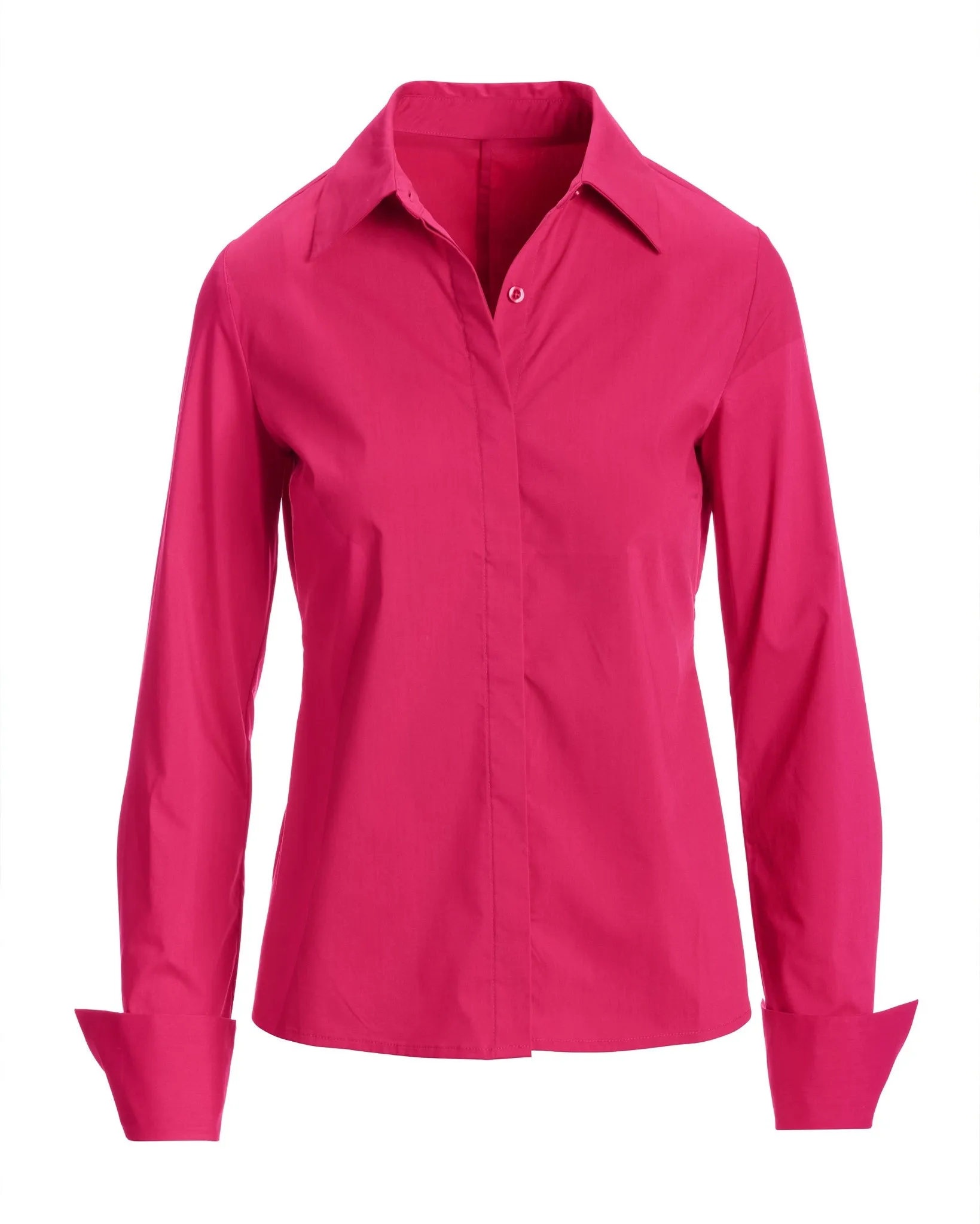 Sophia Button Up Poplin Shirt Pink Peacock