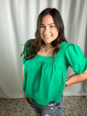 Squared Neck Babydoll Top
