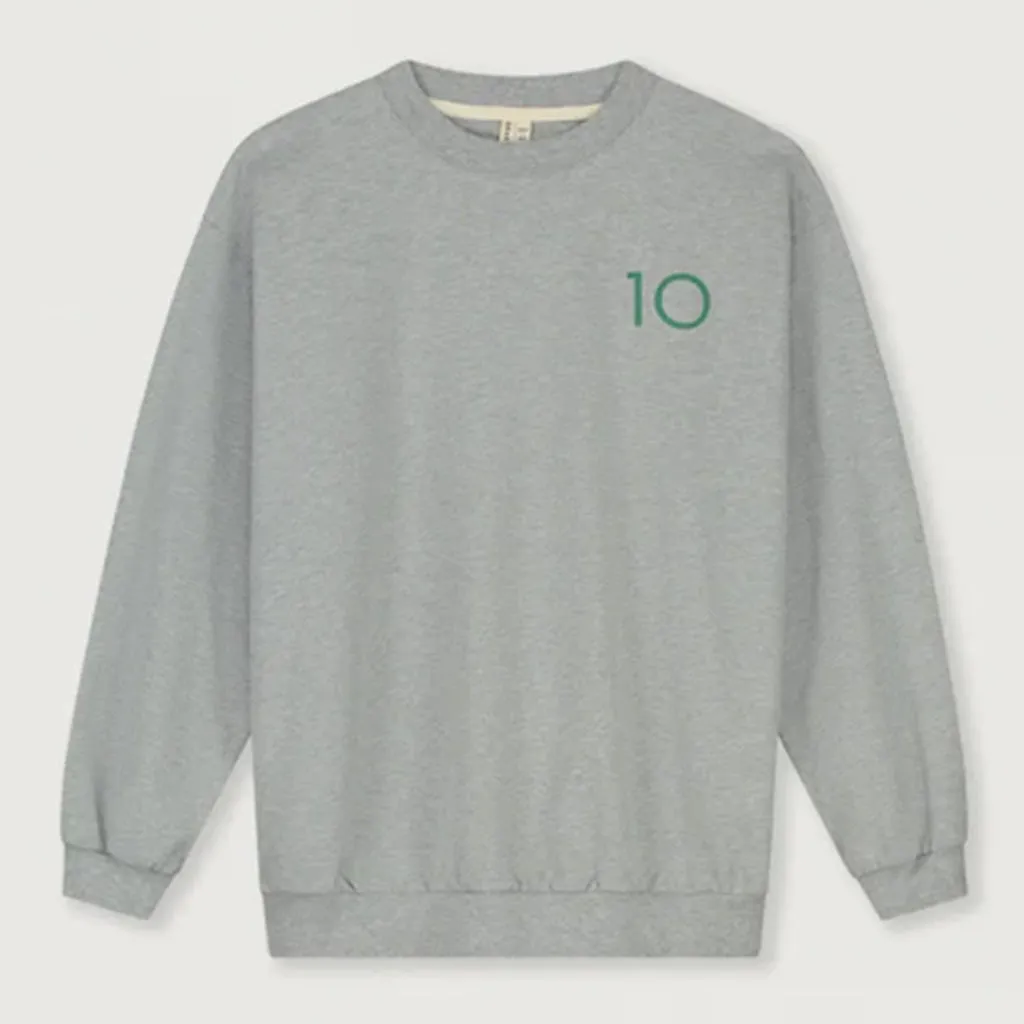 Sweater Birthday Grey Melange 10 Bright Green