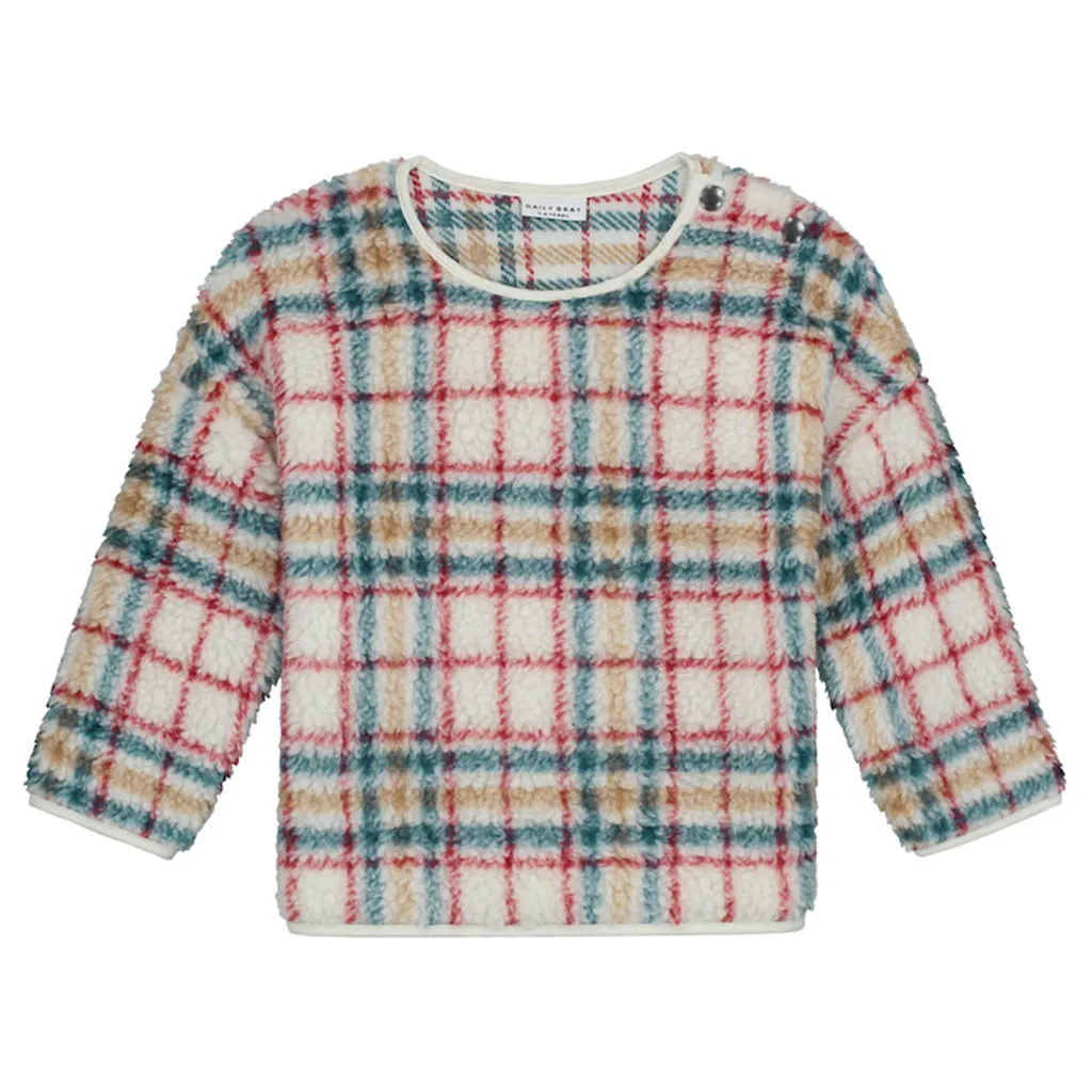 Sweater Frizzy Teddy Checked White