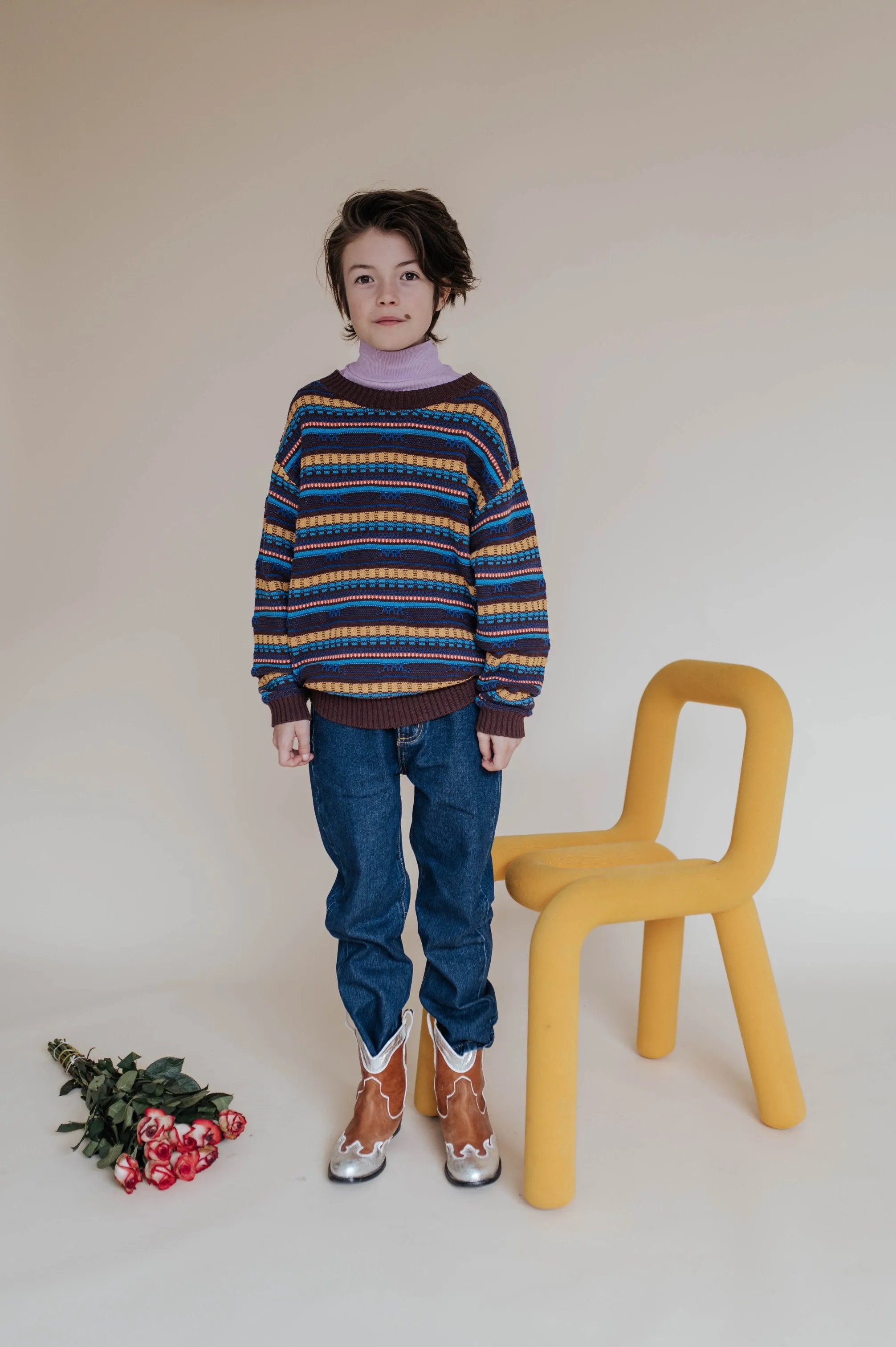 Sweater Knit Boxy Graphic Jacquard