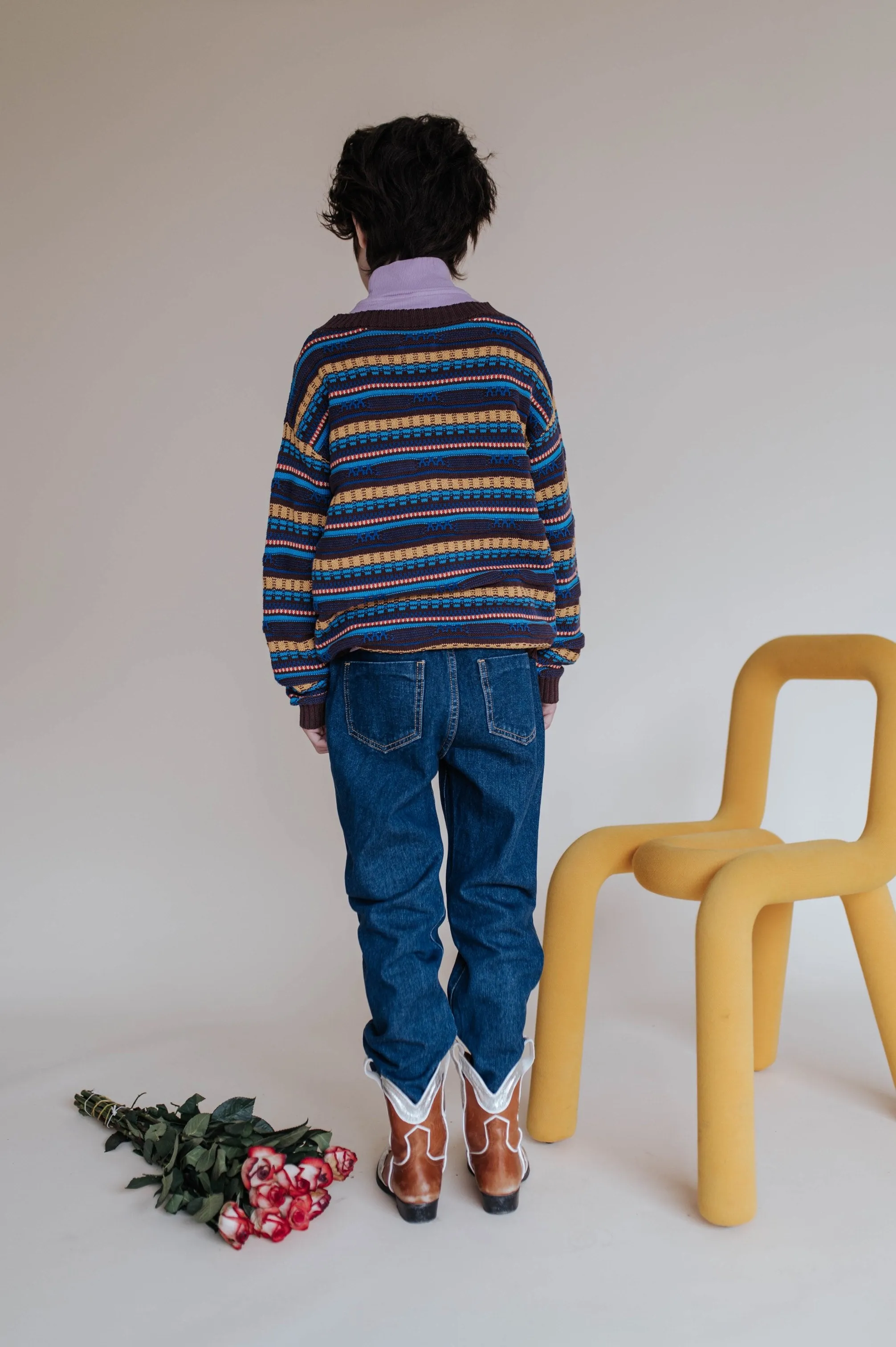 Sweater Knit Boxy Graphic Jacquard