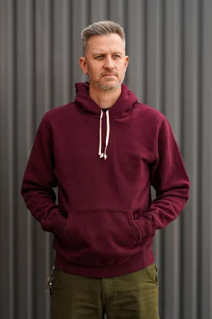The Flat Head FN-SWP-301 Loopwheel Hooded Sweatshirt - Burgundy