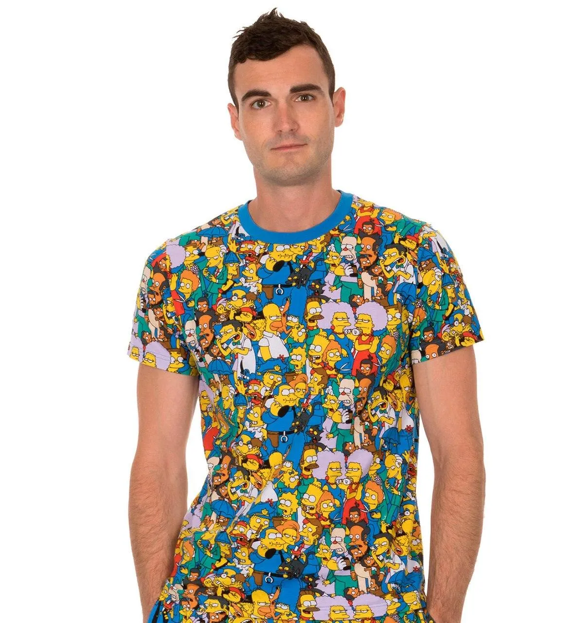 The Simpsons Springfield Multi Character Collage T-shirt Tee