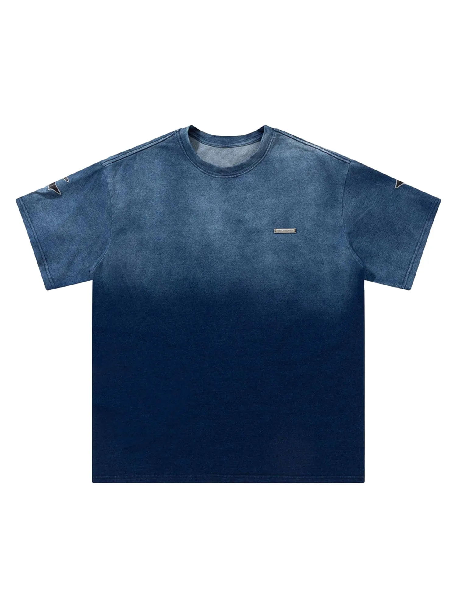 Thesupermade Tie-dye Gradient Letter Embroidery T-shirt - 1542