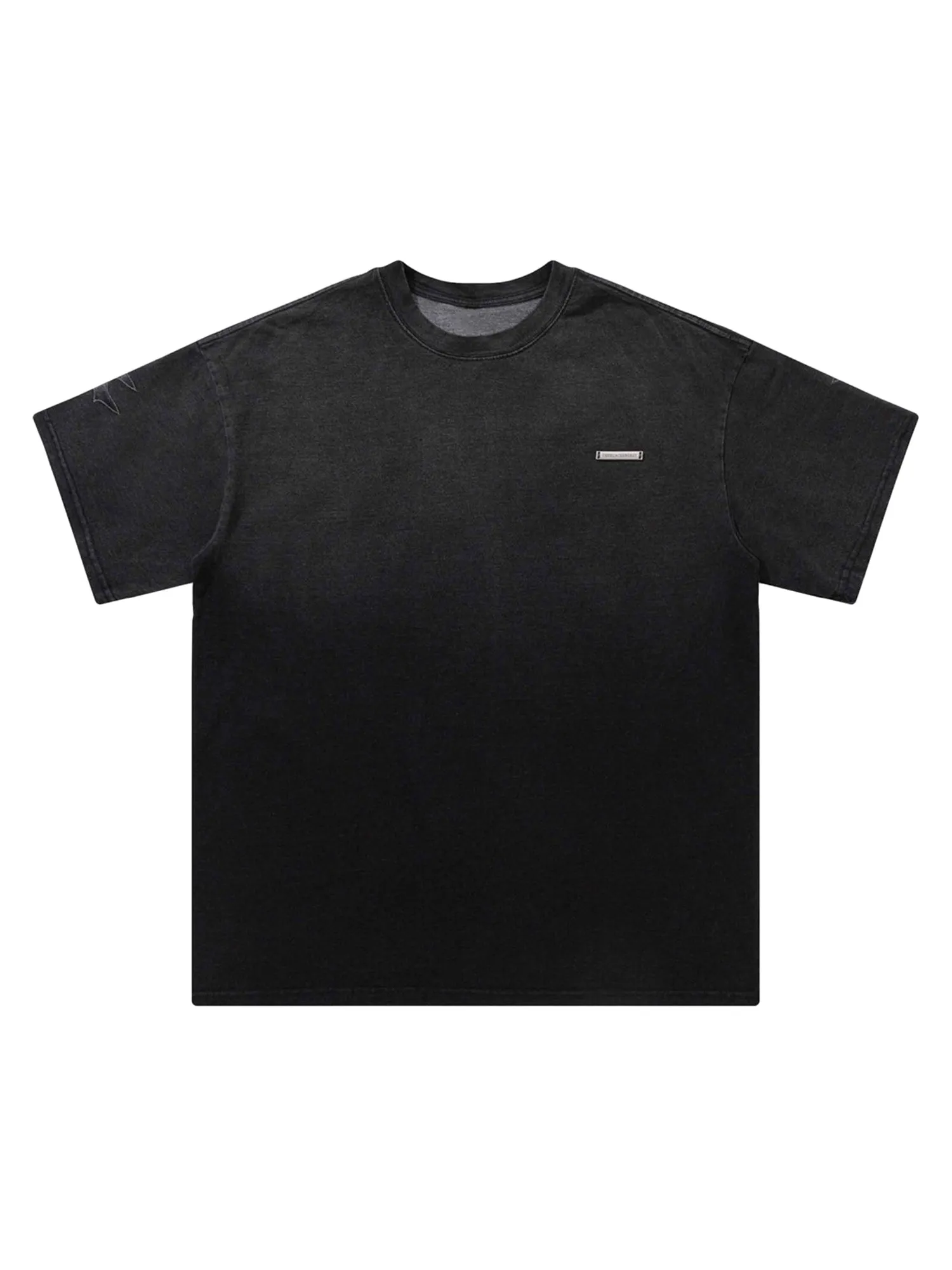 Thesupermade Tie-dye Gradient Letter Embroidery T-shirt - 1542