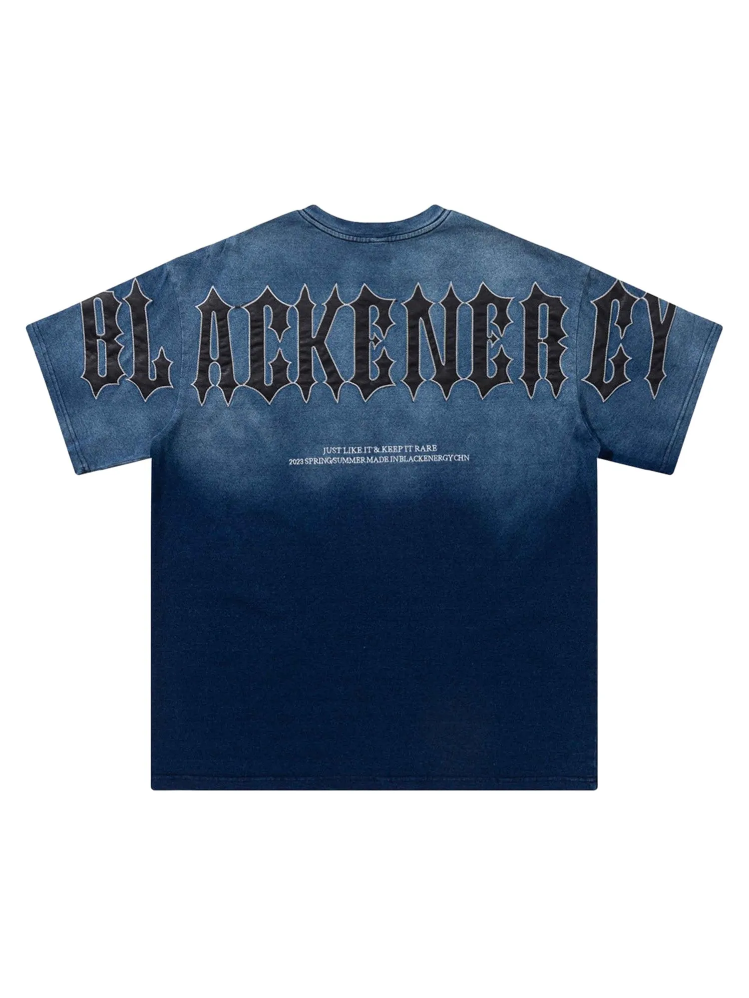 Thesupermade Tie-dye Gradient Letter Embroidery T-shirt - 1542