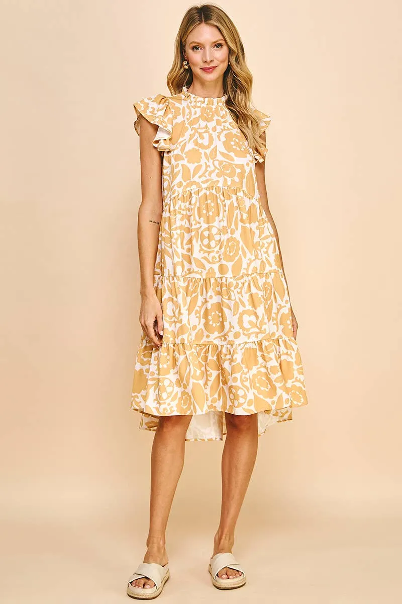 TIERED KNEE LENGTH DRESS