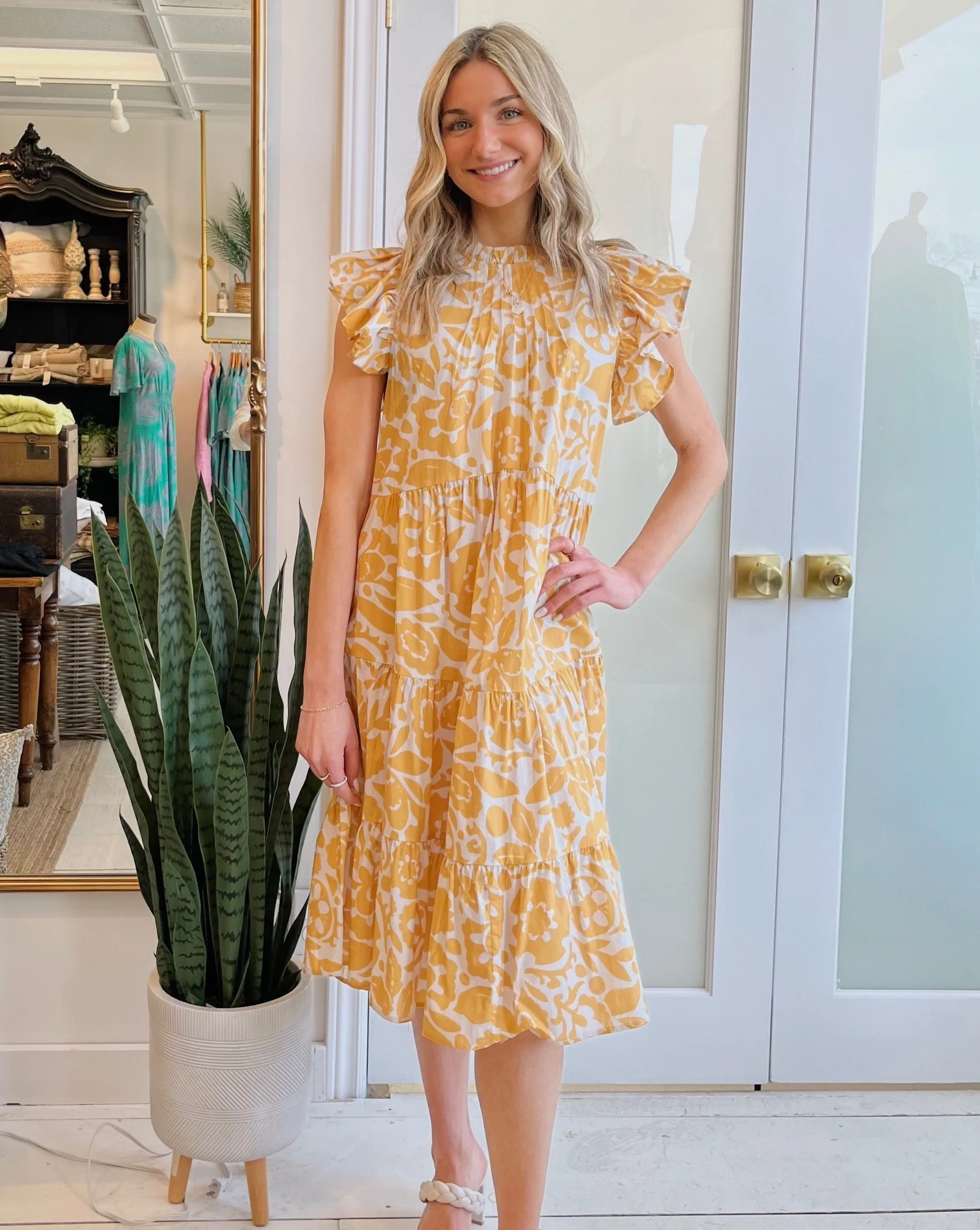 TIERED KNEE LENGTH DRESS
