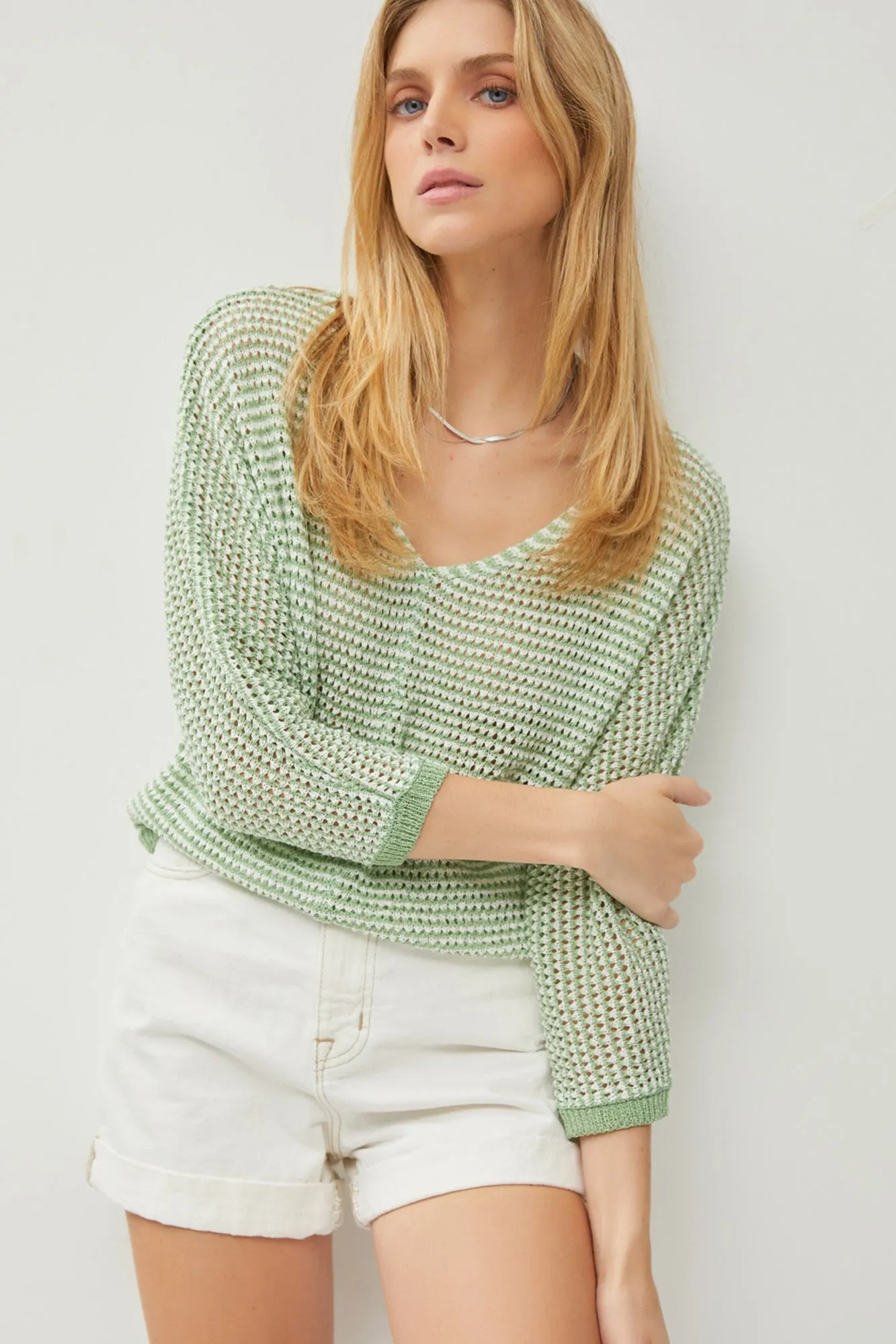 Timeless Look Stripe Knit Sweater Top