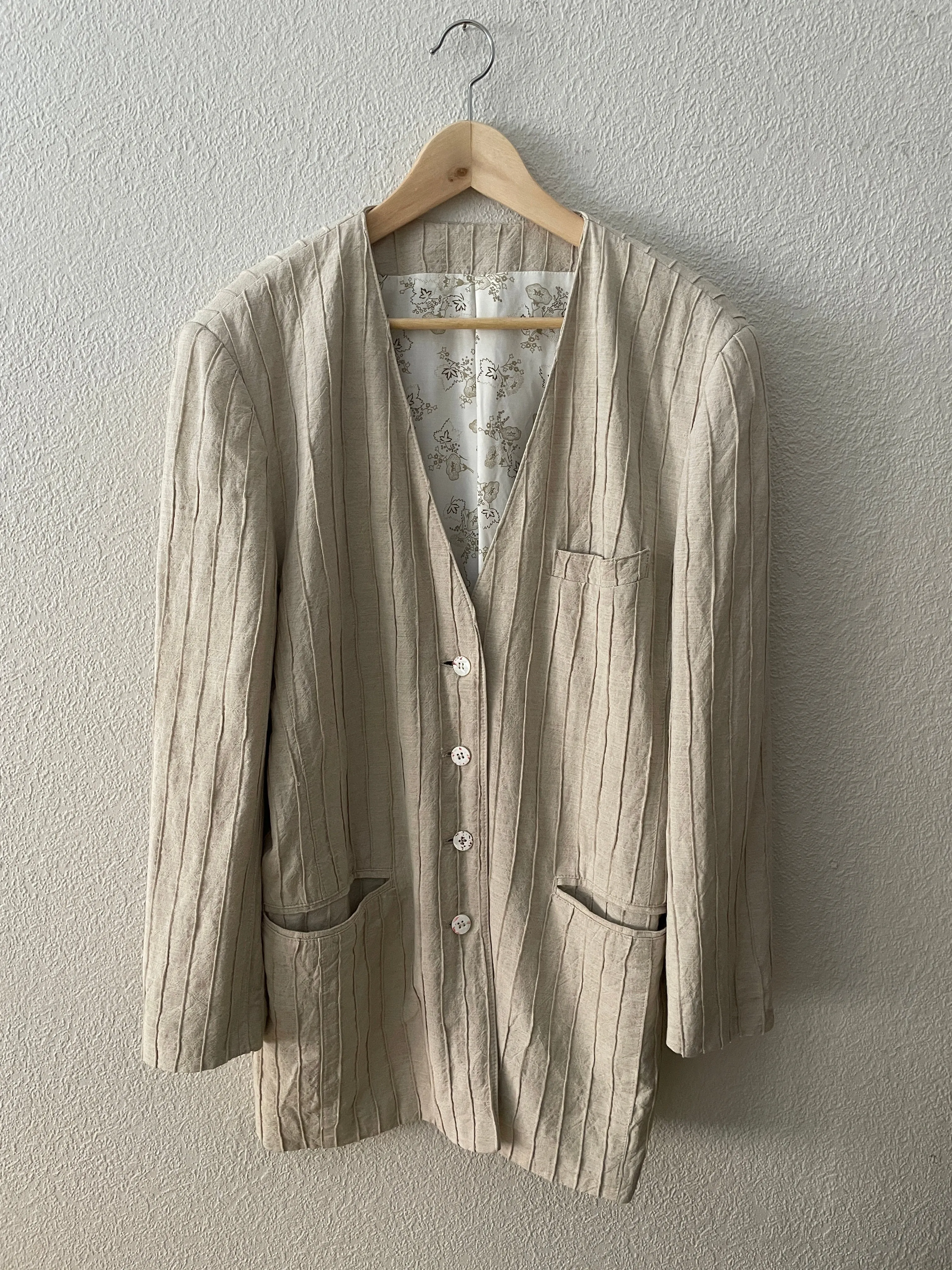 Vintage Cotton-Linen Blend Blazer