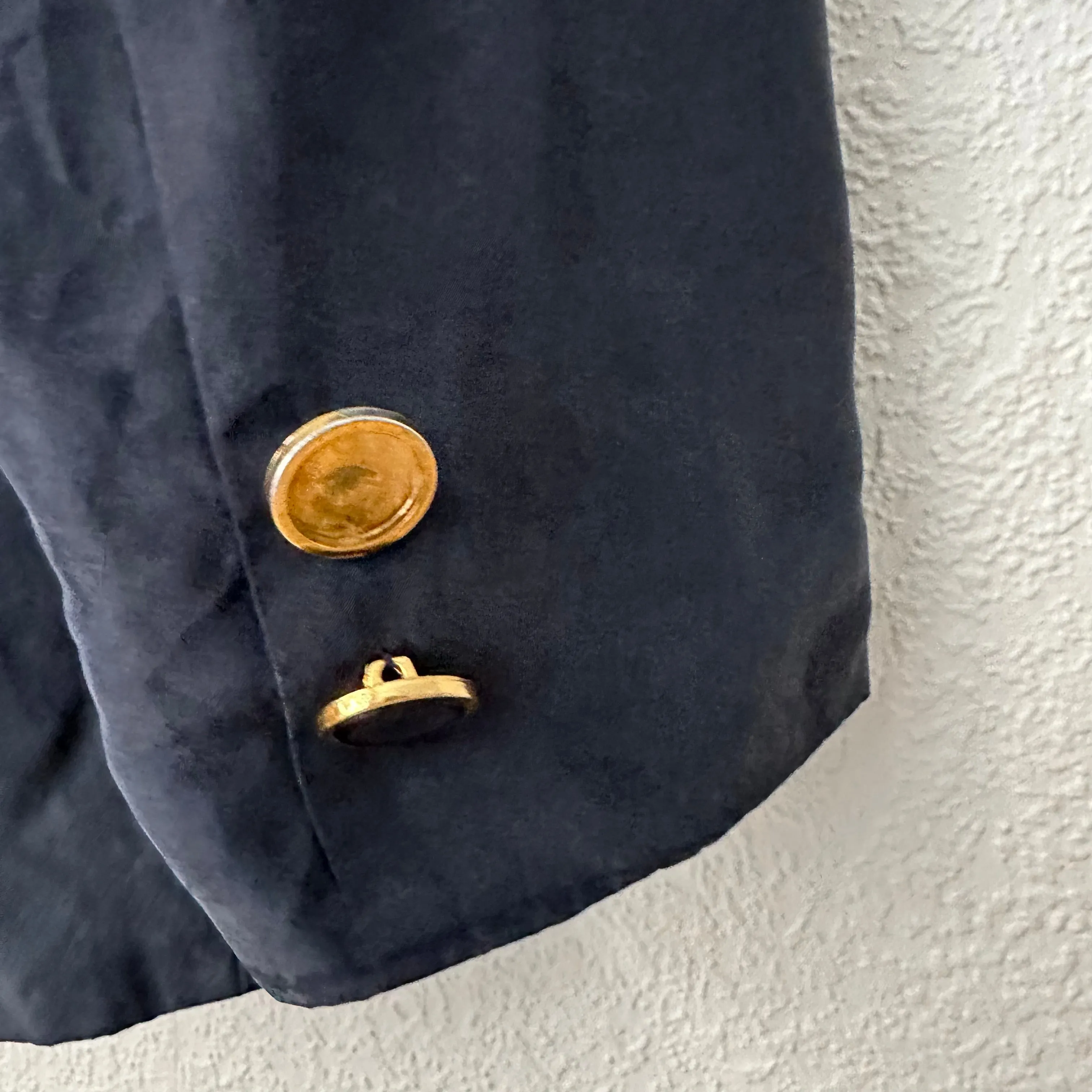 Vintage Dark Blue Silk Blazer