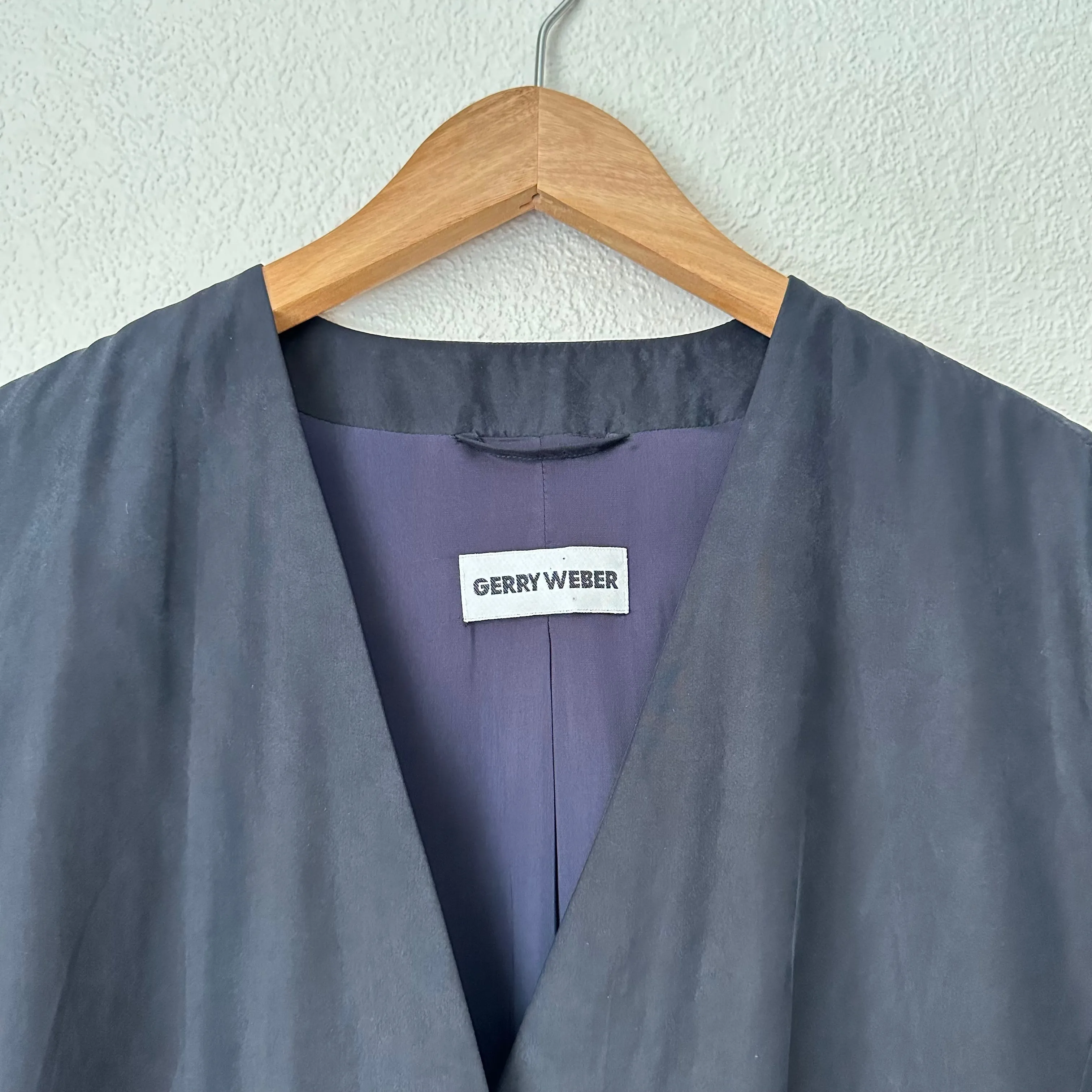 Vintage Dark Blue Silk Blazer