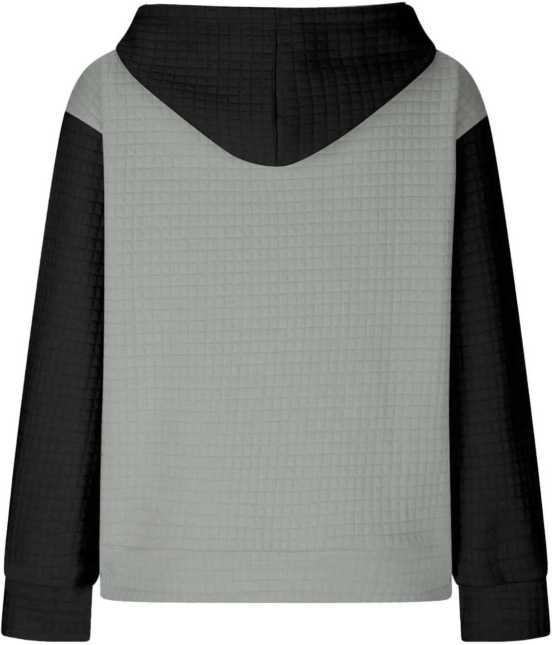 Waffle Hoodies for Women Oversized Hooded Sweatshirts Long Sleeve Color Block Pullover Tops with Pocket