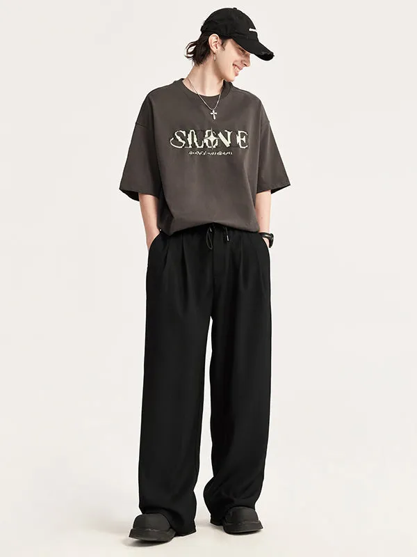 Wide Leg Trousers in Black Color