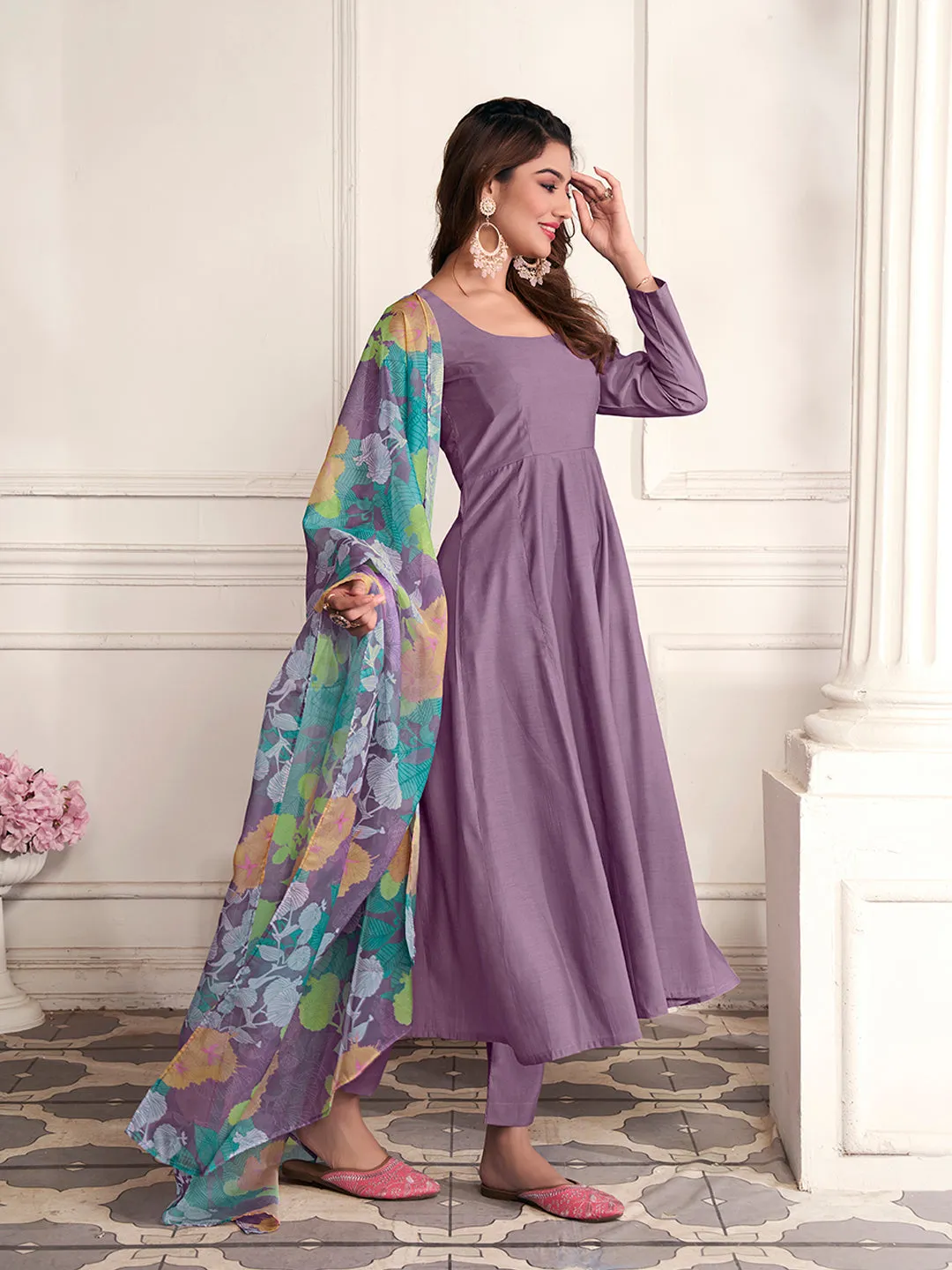 Women Empire Kurta with Trousers & With Dupatta