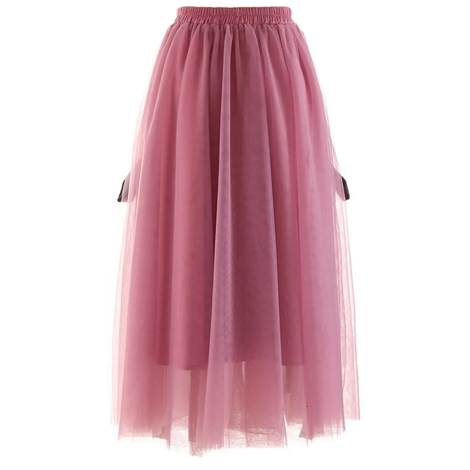 Women's Apricot Mesh Skirt