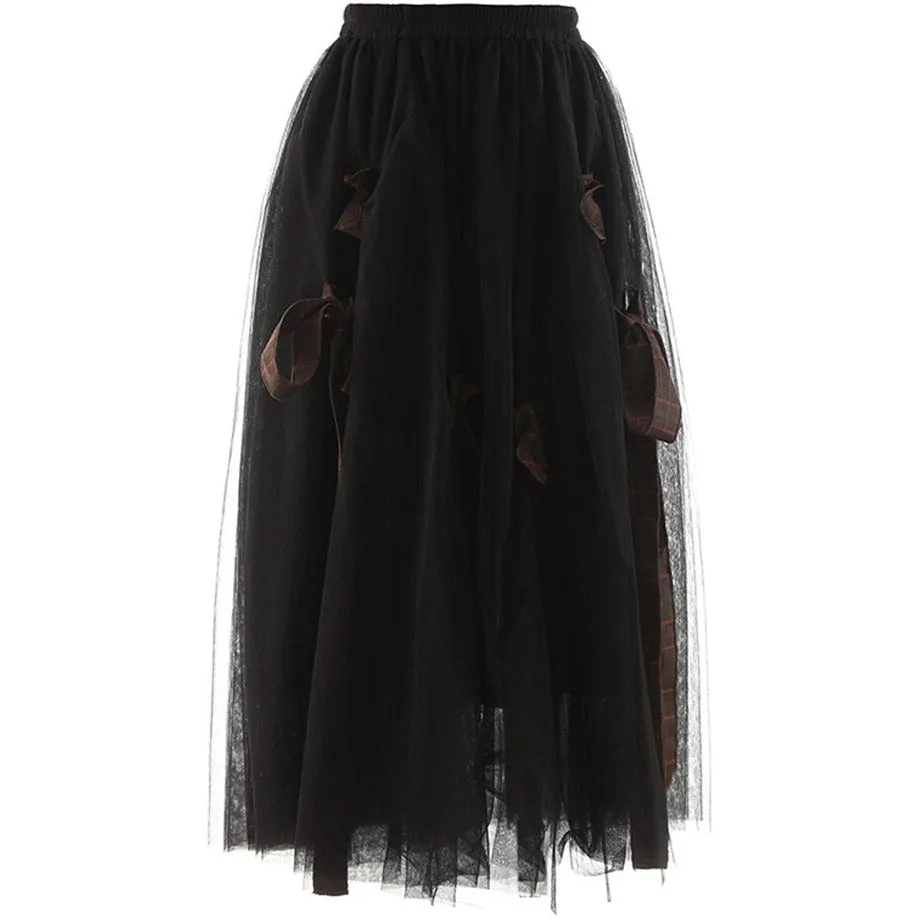 Women's Apricot Mesh Skirt