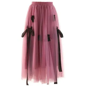 Women's Apricot Mesh Skirt