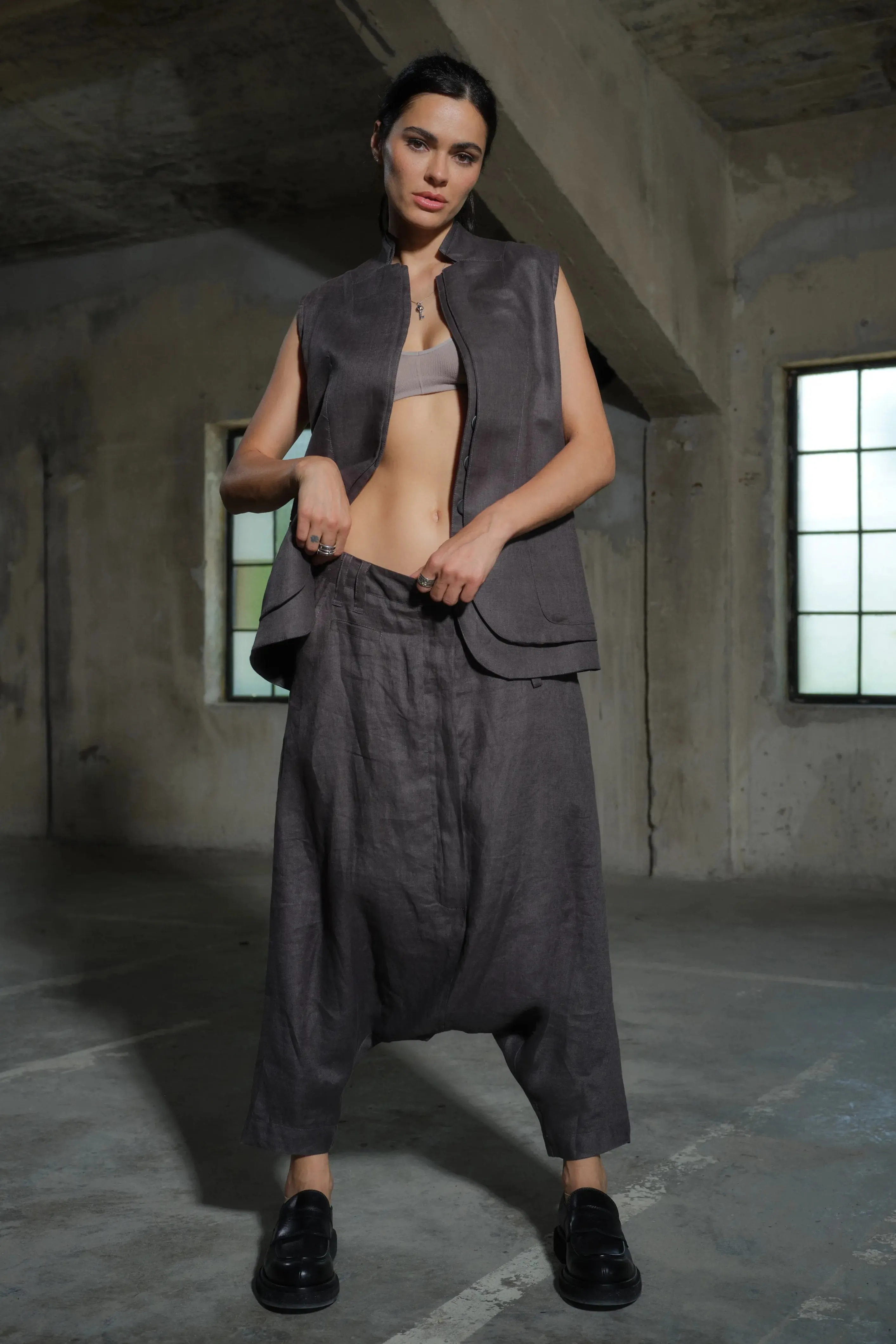 Women's Avant-Garde Double Lapel Linen Blazer