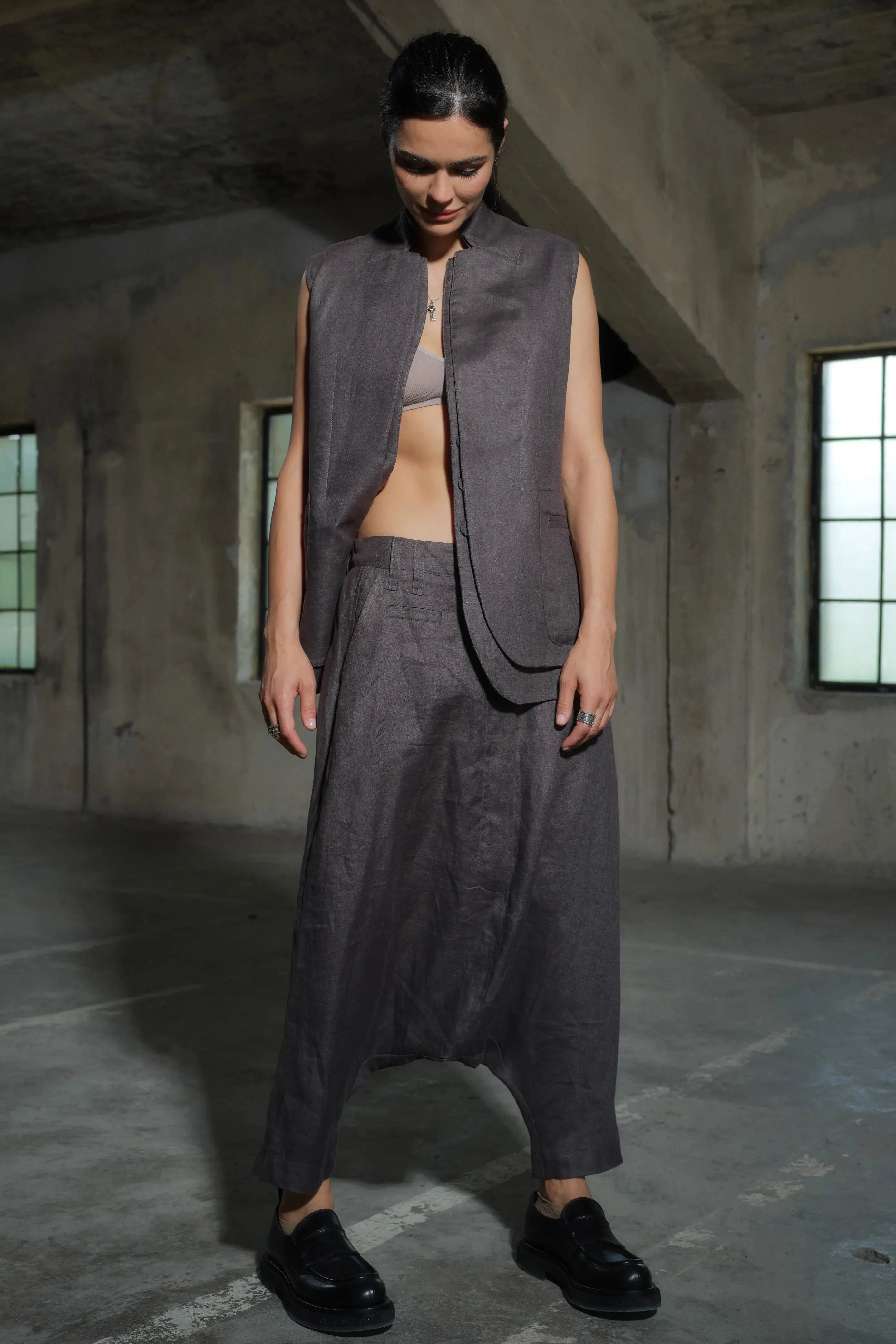 Women's Avant-Garde Double Lapel Linen Blazer