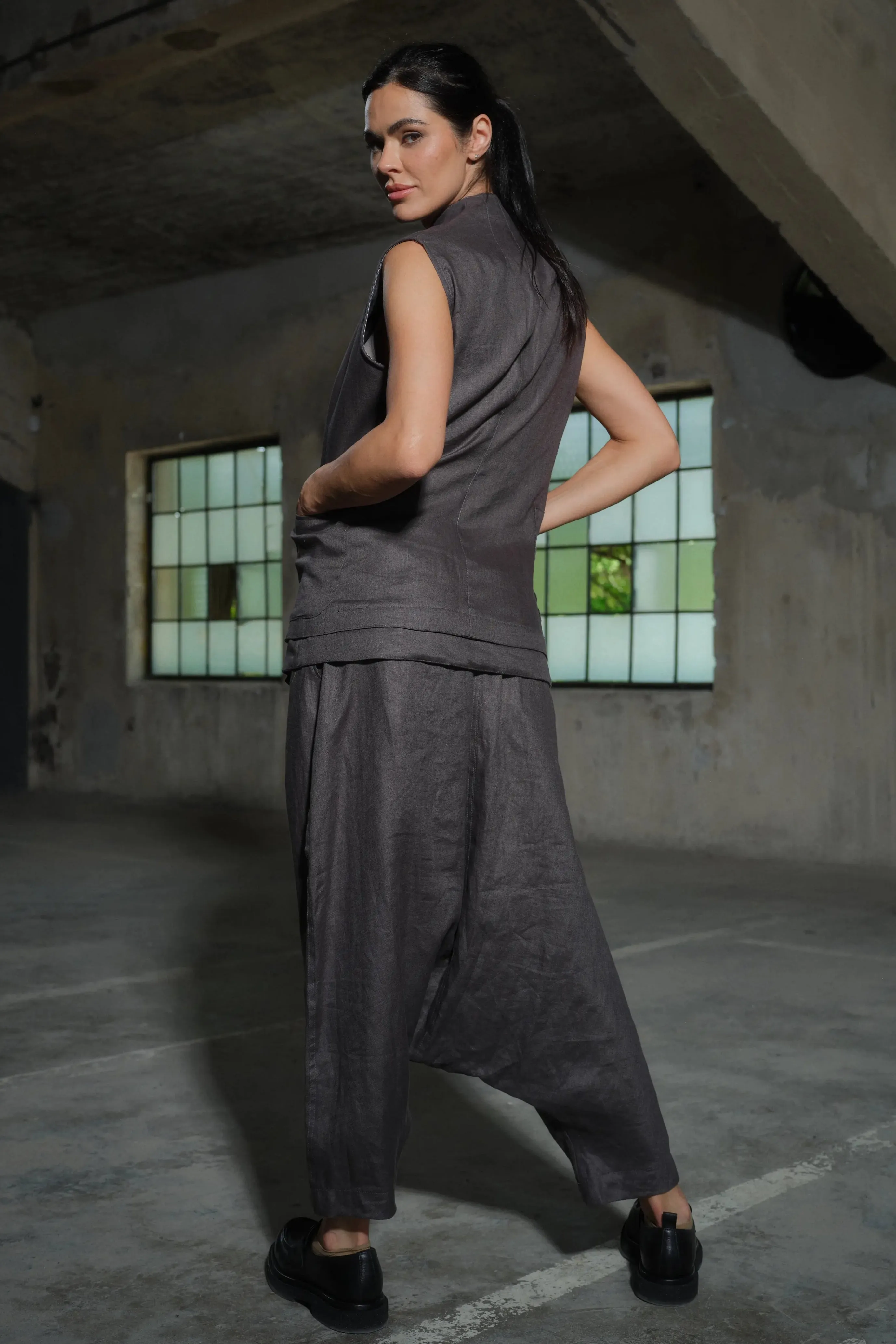 Women's Avant-Garde Double Lapel Linen Blazer