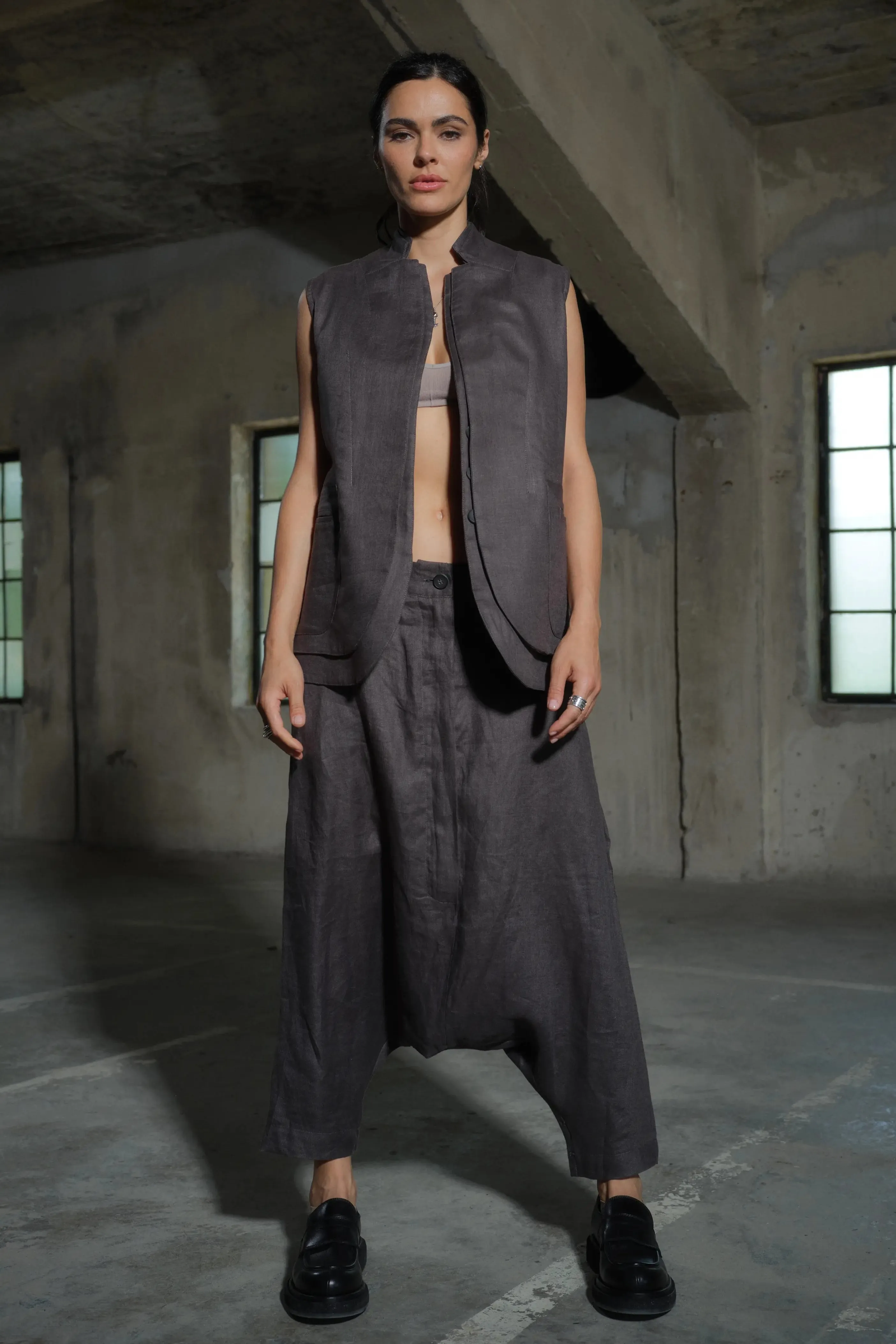 Women's Avant-Garde Double Lapel Linen Blazer